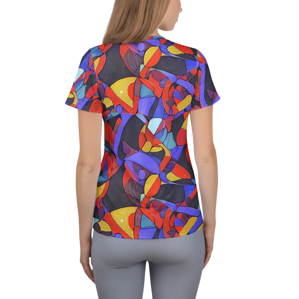 Neon Interlock on Women's Athletic T-Shirt — Back