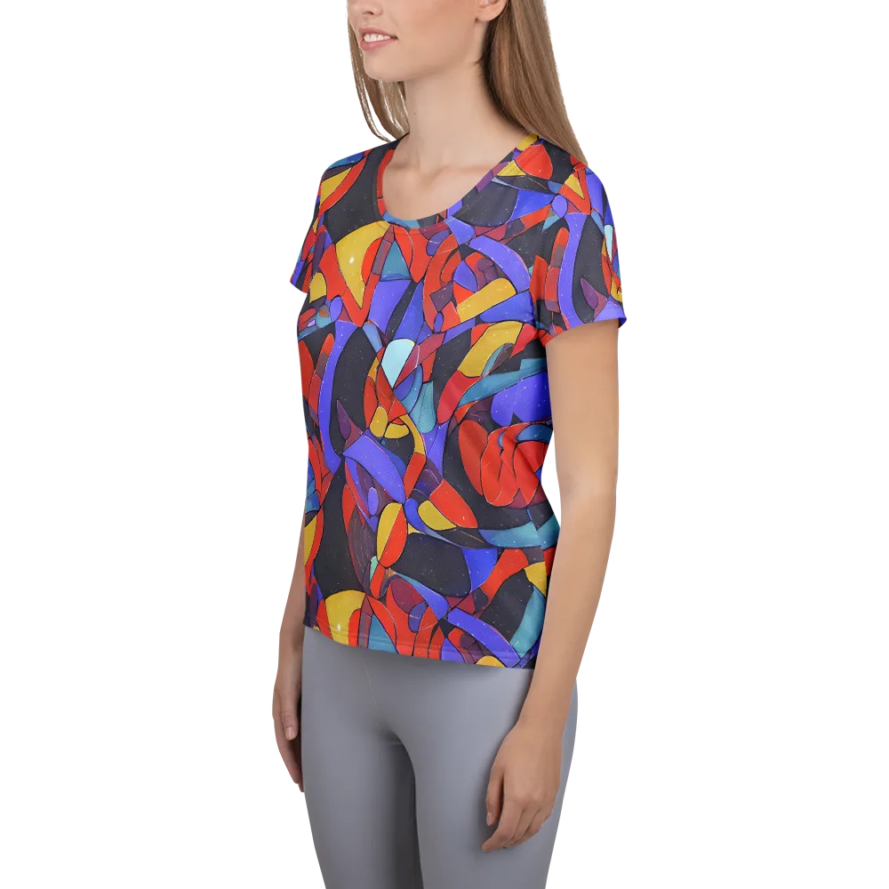 Neon Interlock on Women's Athletic T-Shirt — Left