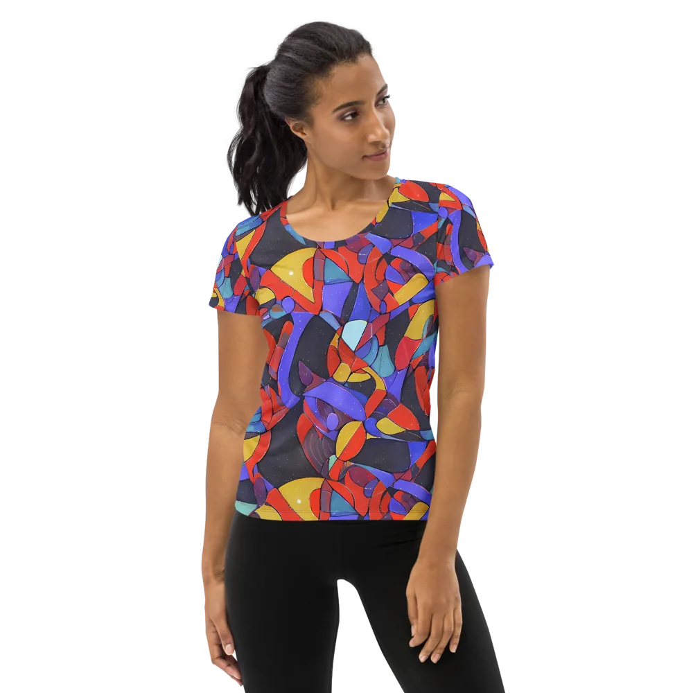 Neon Interlock on Women's Athletic T-Shirt — Front