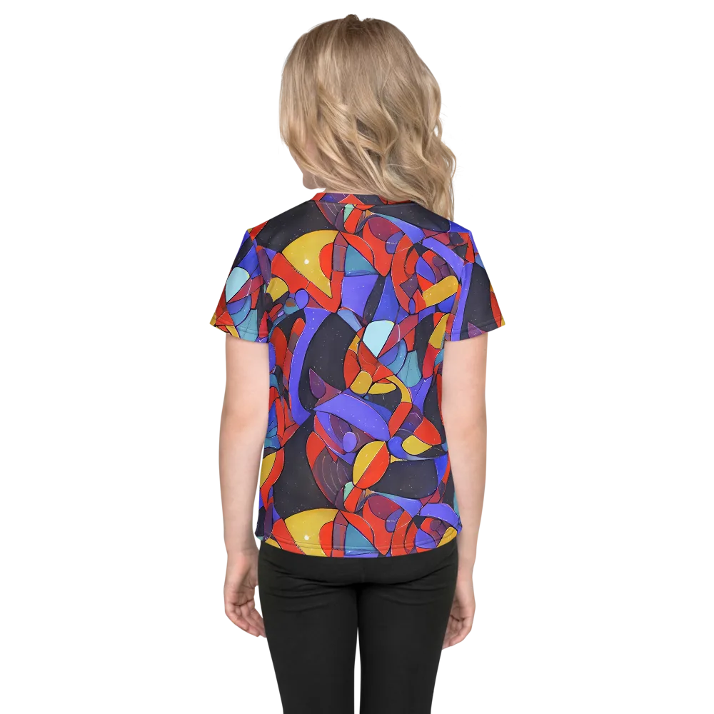 Neon Interlock on Kids Crew Neck T-Shirt — Back
