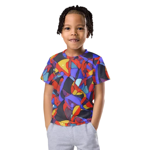 Neon Interlock on a Kids Crew Neck T-Shirt