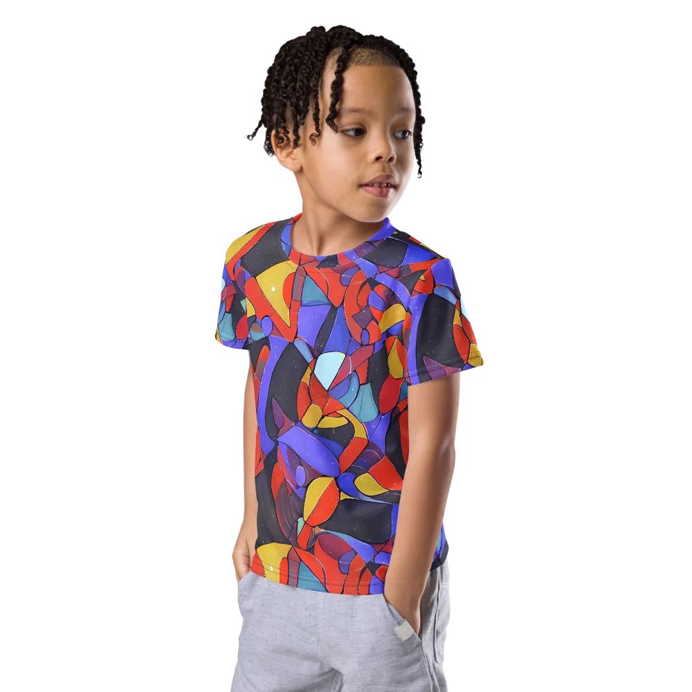 Neon Interlock on Kids Crew Neck T-Shirt — Left Front