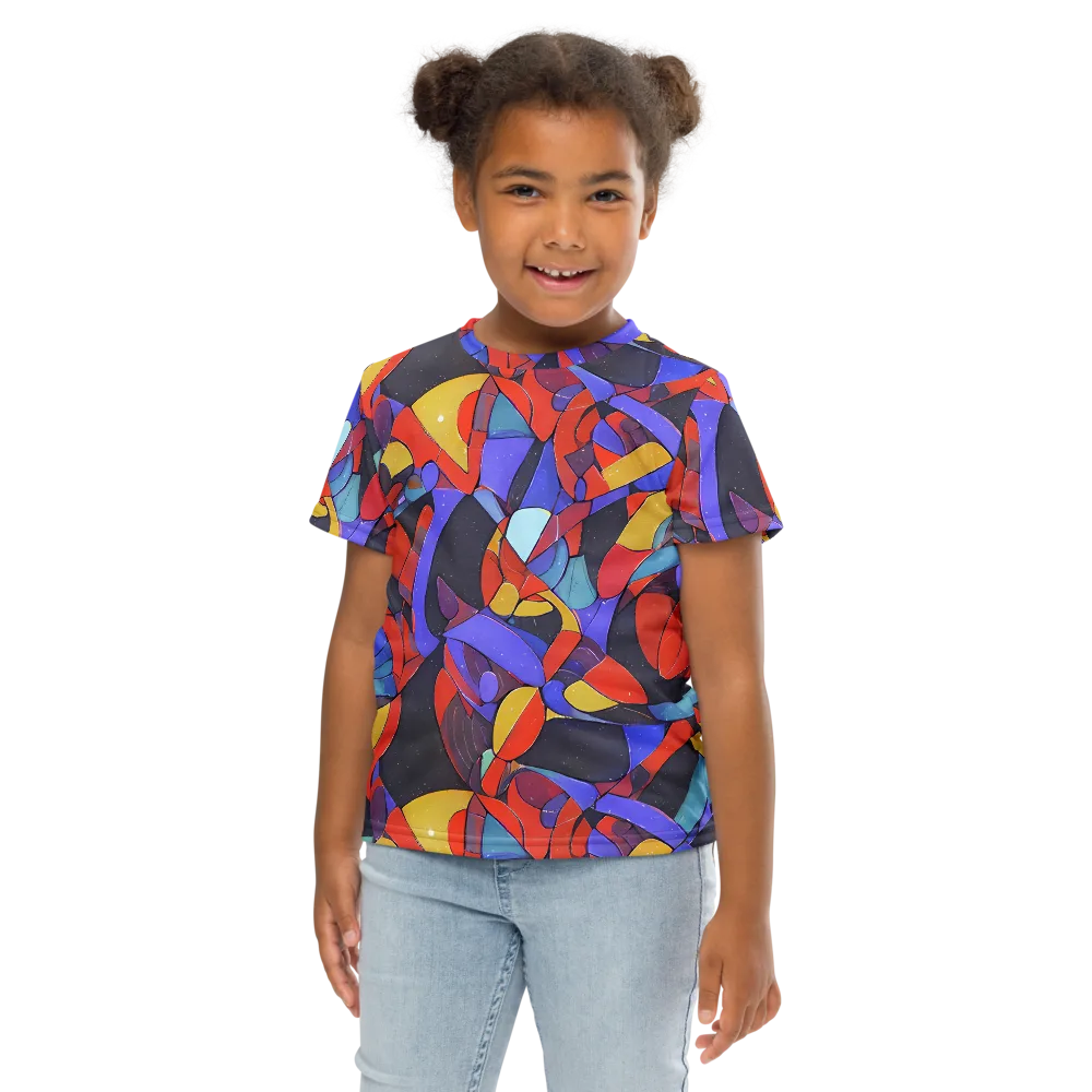 Neon Interlock on Kids Crew Neck T-Shirt — Front
