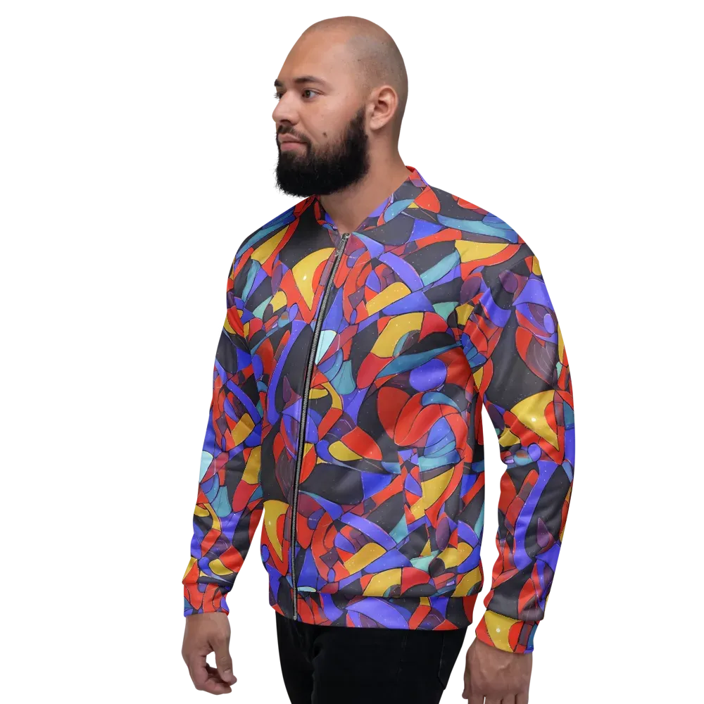 Neon Interlock on Bomber Jacket — Left