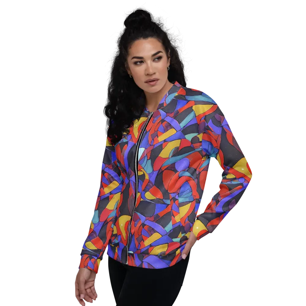 Neon Interlock on Bomber Jacket — Left
