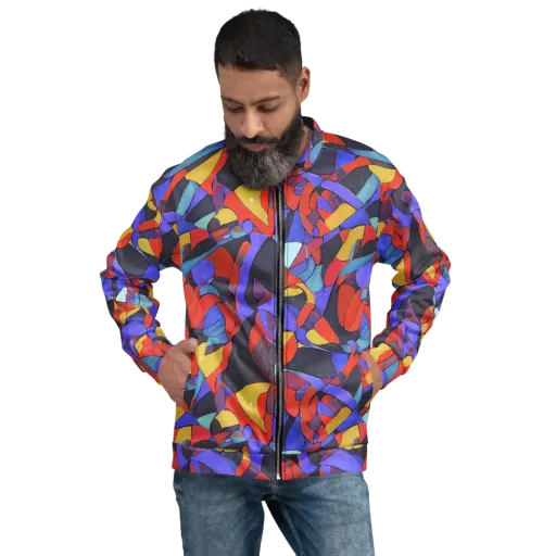 Neon Interlock on a Bomber Jacket