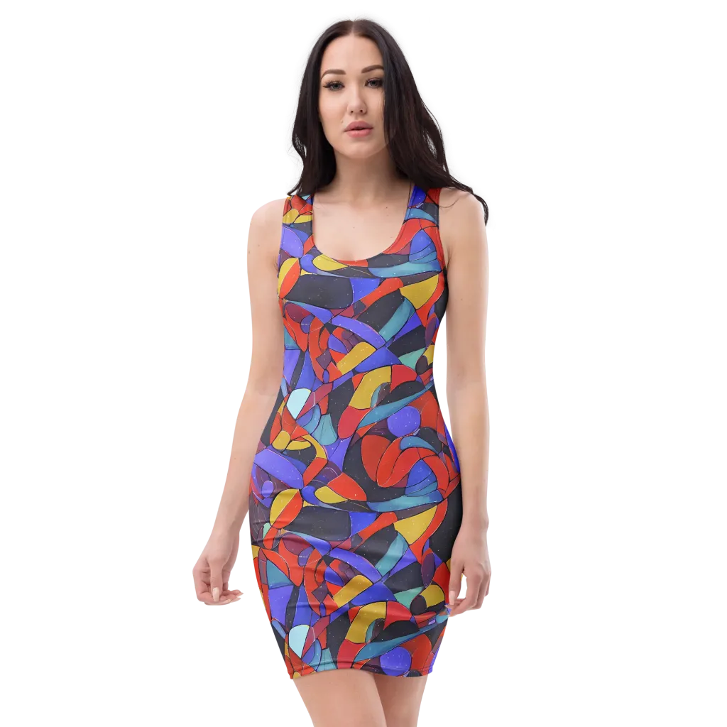 Neon Interlock on Bodycon Dress — Front