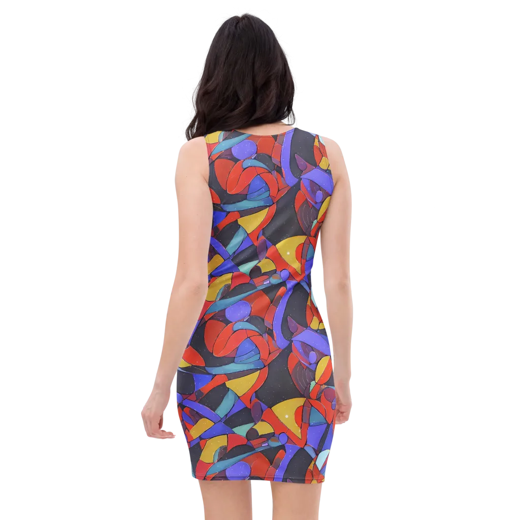 Neon Interlock on Bodycon Dress — Back