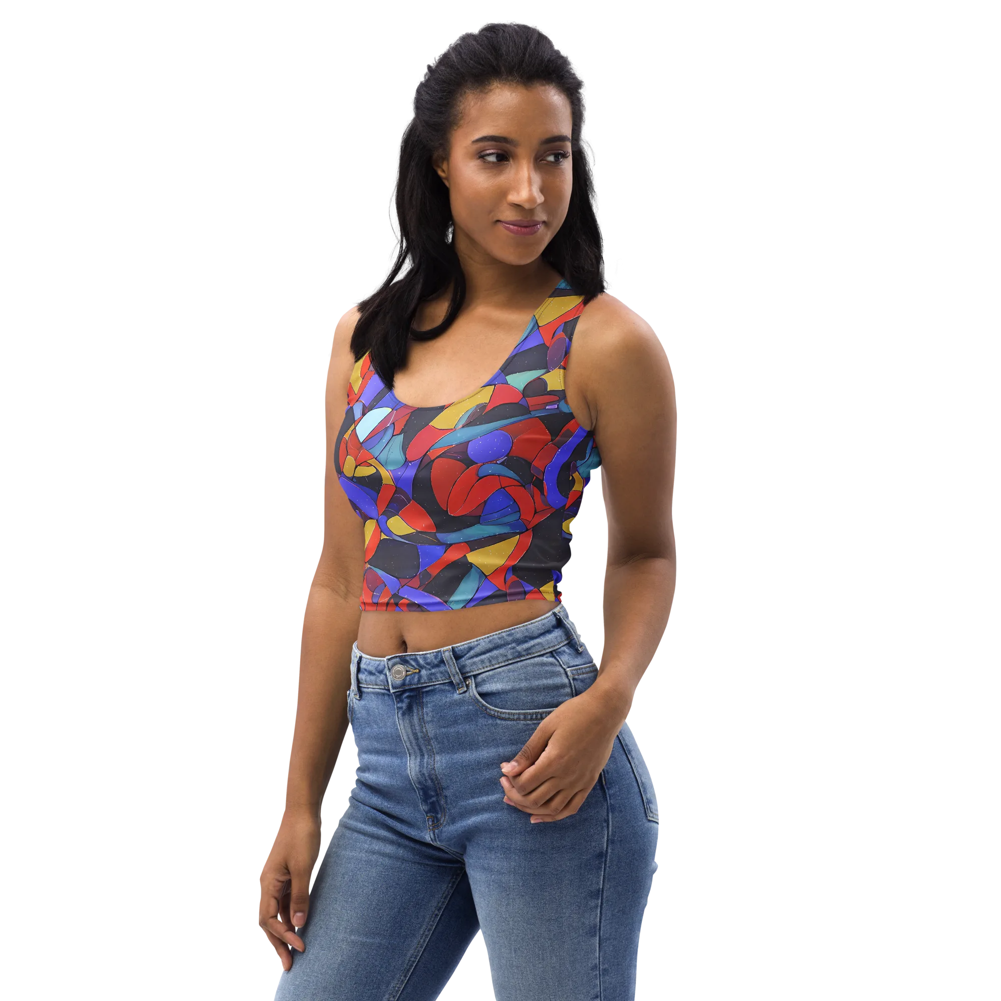 Neon Interlock on Crop Top — Left Front