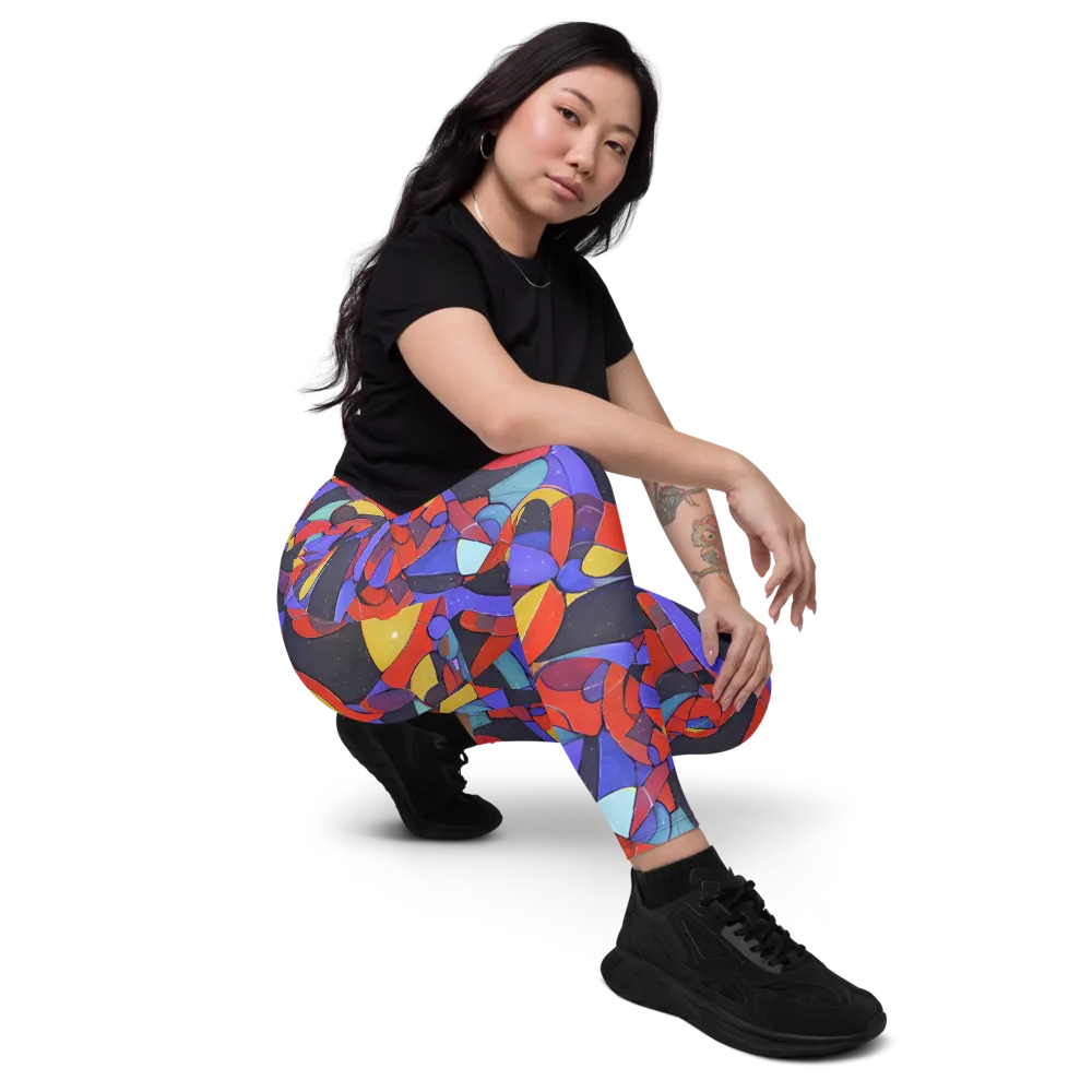 Neon Interlock on Leggings with Pockets — Right Front