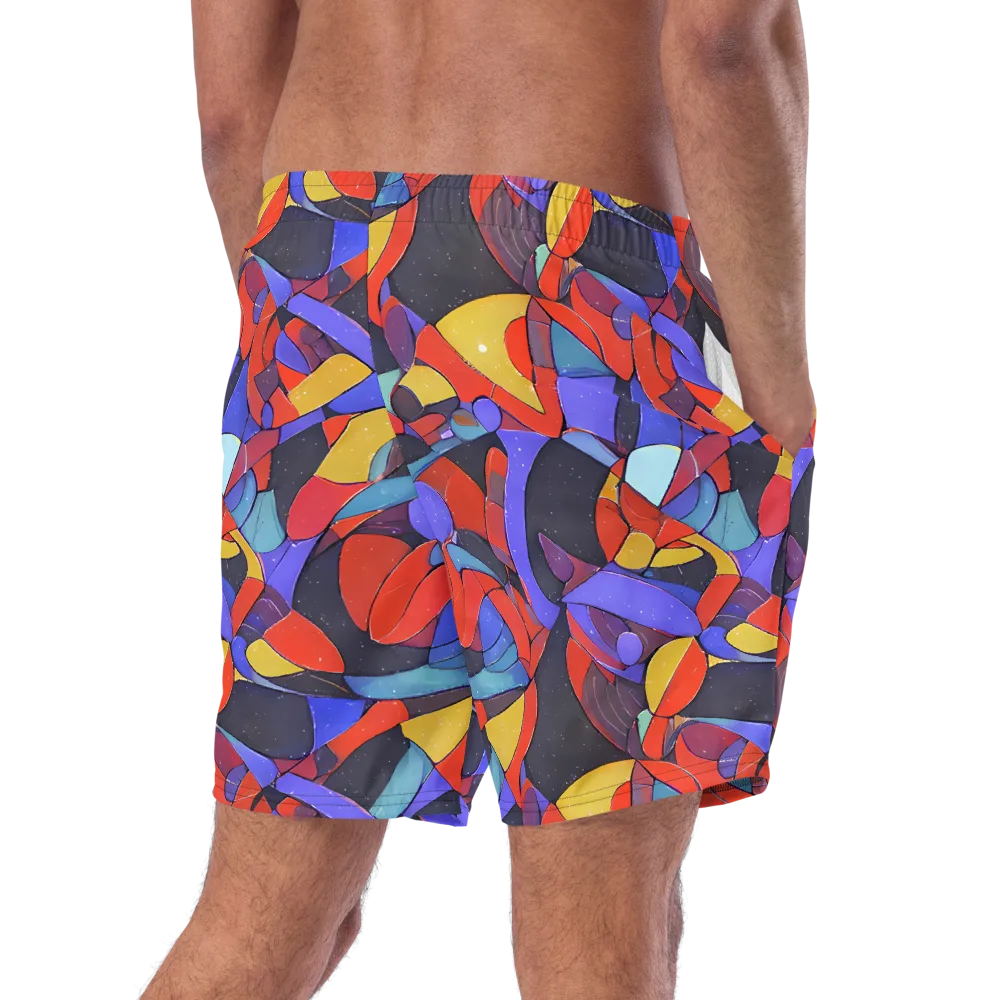 Neon Interlock on Swim Trunks — Right Back