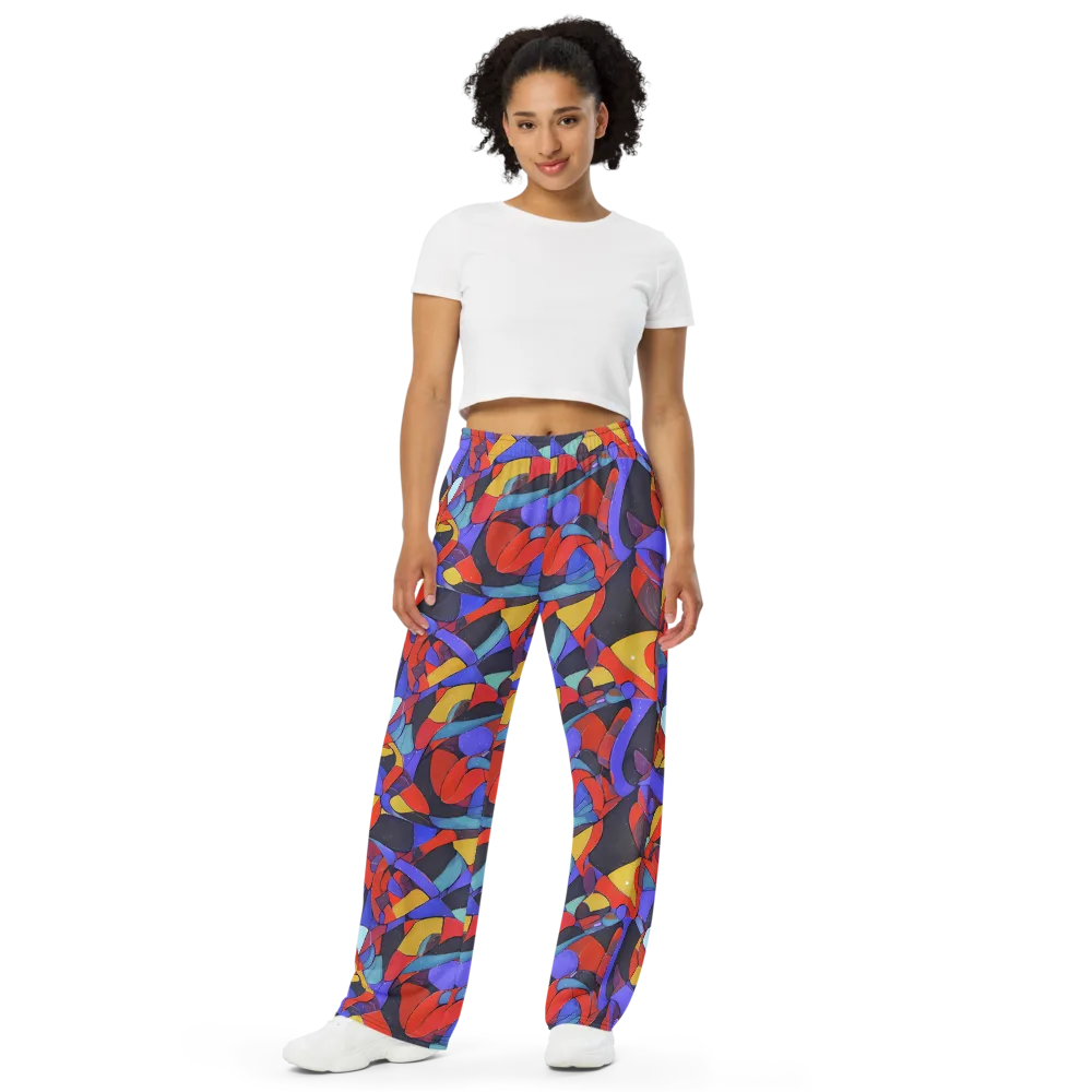 Neon Interlock on Wide-Leg Pants — Front