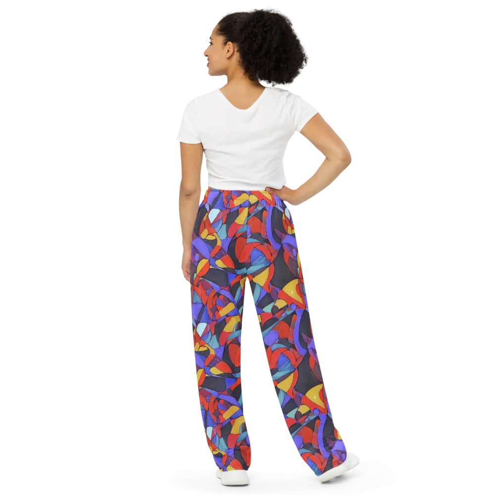 Neon Interlock on Wide-Leg Pants — Back