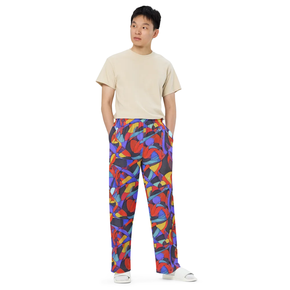 Neon Interlock on Wide-Leg Pants — Front