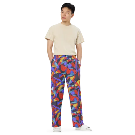 Neon Interlock on a Wide-Leg Pants