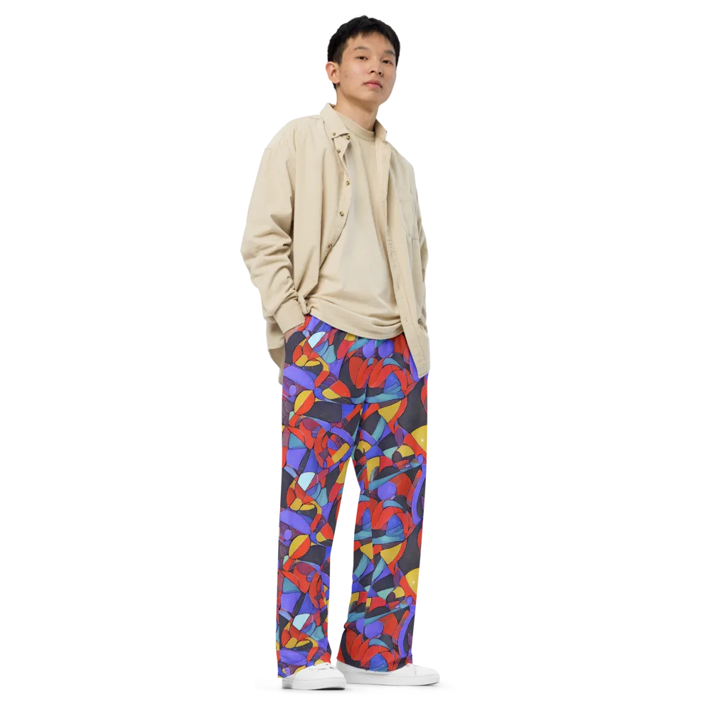 Neon Interlock on Wide-Leg Pants — Right Front