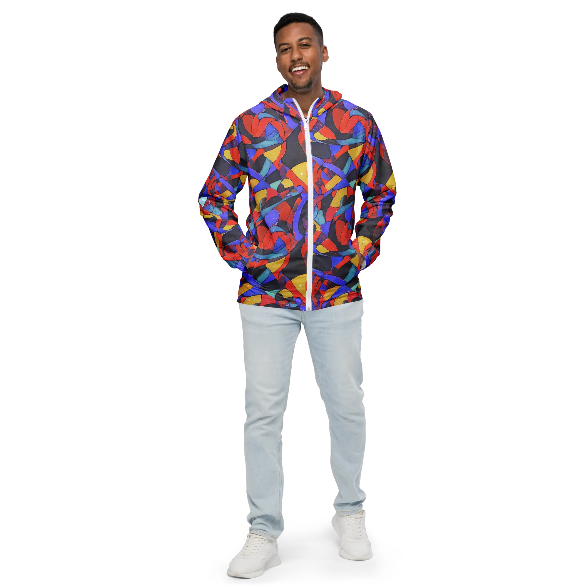 Neon Interlock on Men's Windbreaker — Front