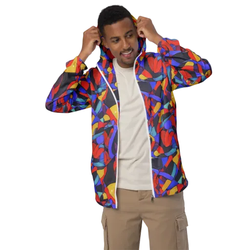 Neon Interlock on a Men's Windbreaker
