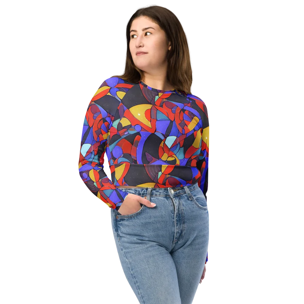Neon Interlock on Long Sleeve Crop Top — Front