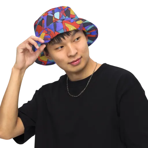 Neon Interlock on a Reversible Bucket Hat
