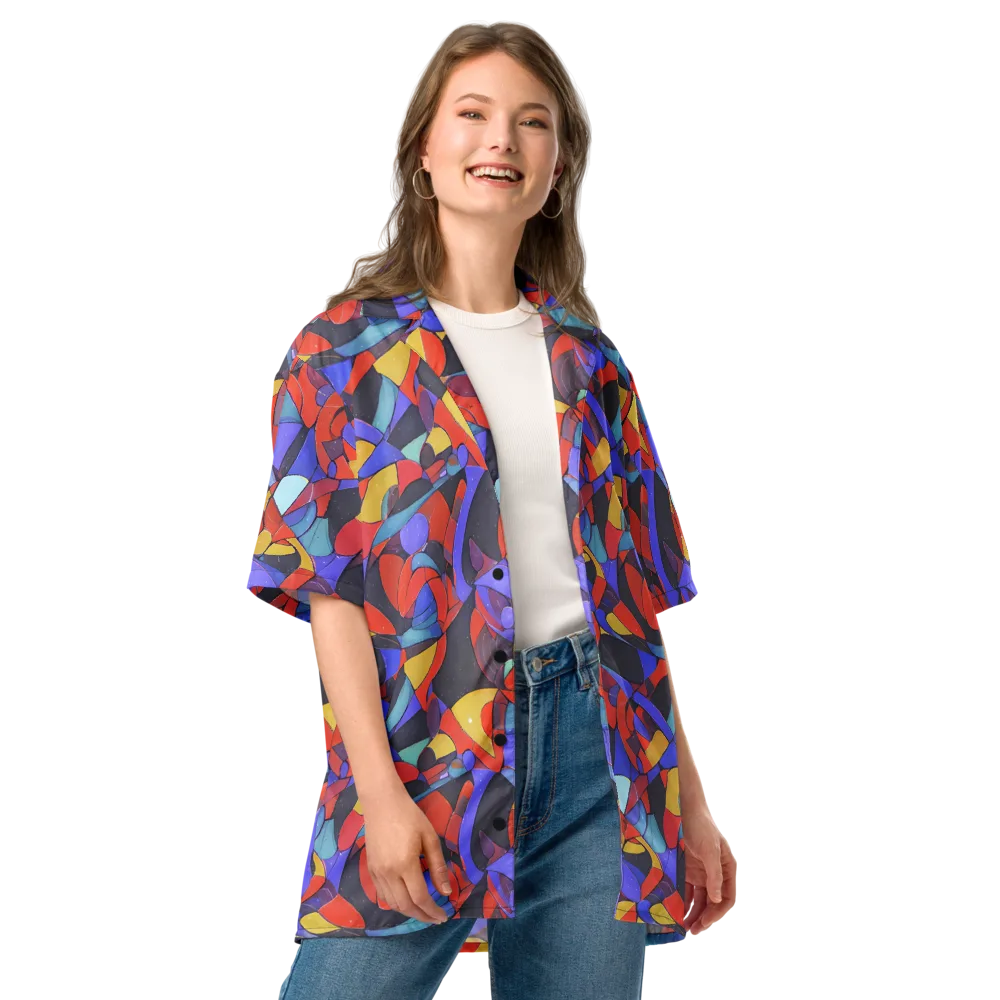 Neon Interlock on Button Shirt — Front