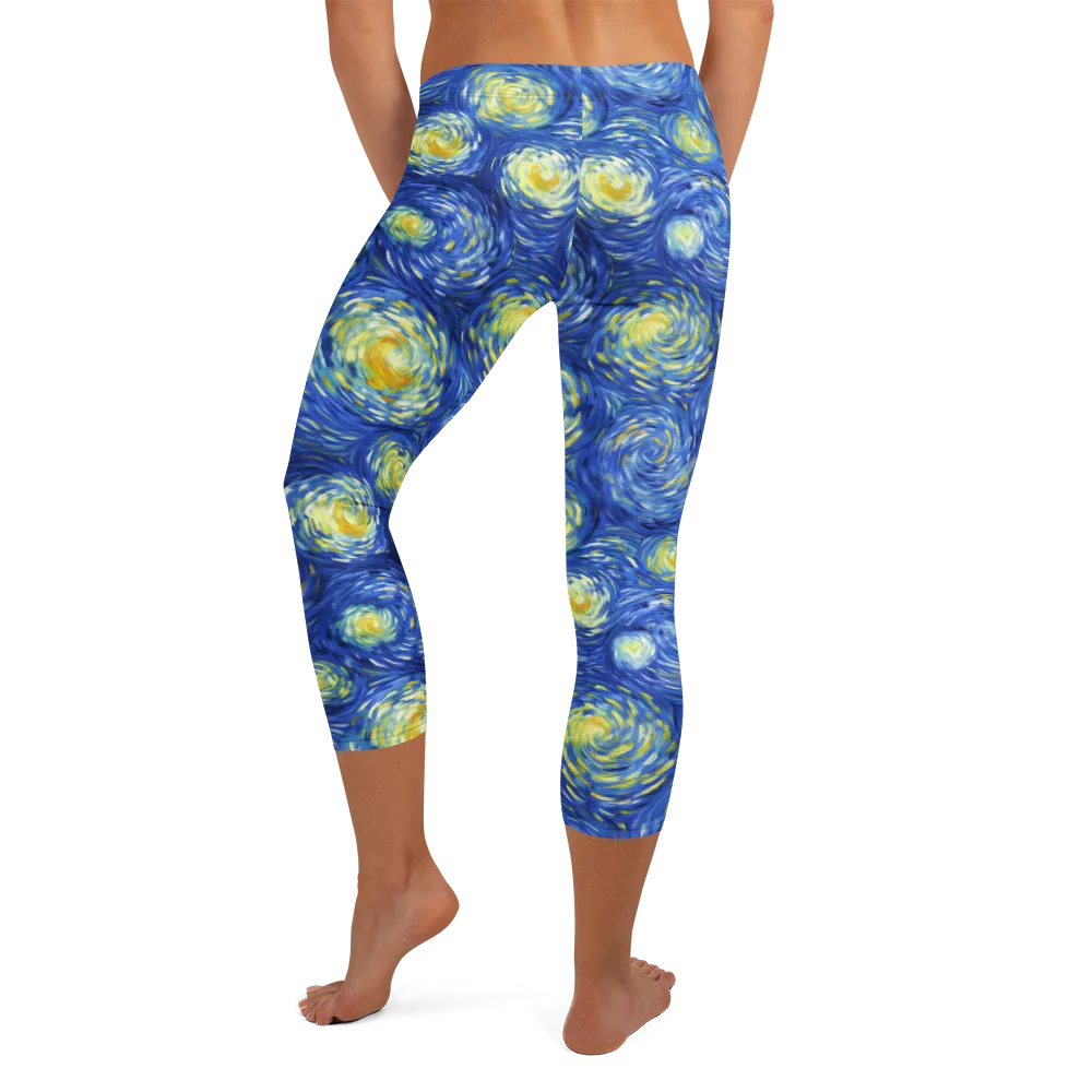 Golden Galaxies on Capri Leggings — Back