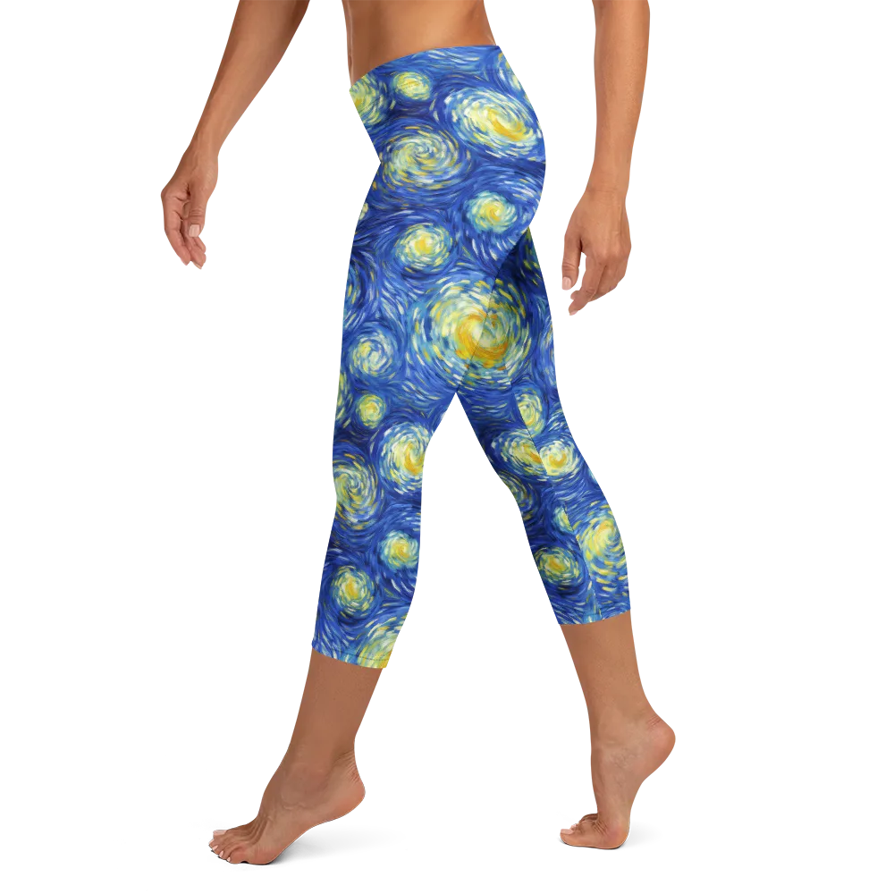 Golden Galaxies on Capri Leggings — Left