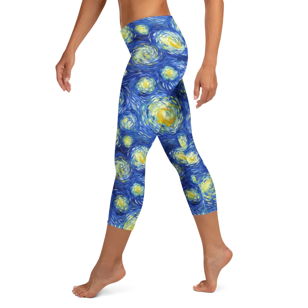 Golden Galaxies on Capri Leggings — Left