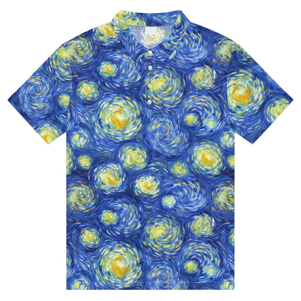 Golden Galaxies on Men's Slim Fit Polo Shirt — Front