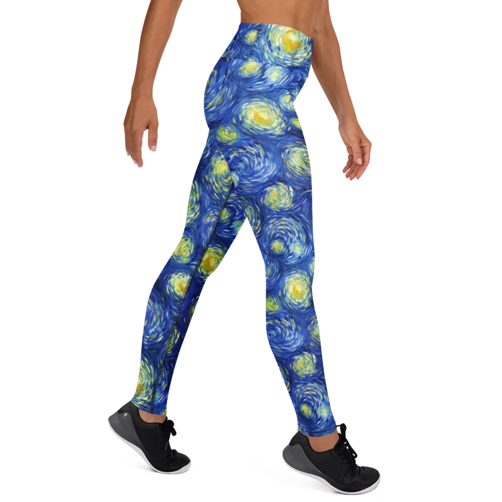 Golden Galaxies on Yoga Leggings — Right