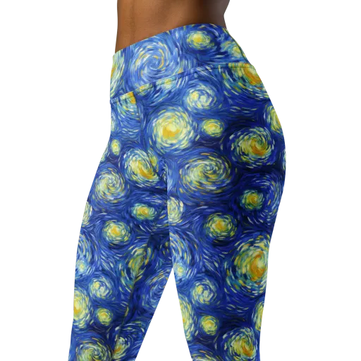 Golden Galaxies on a Yoga Leggings