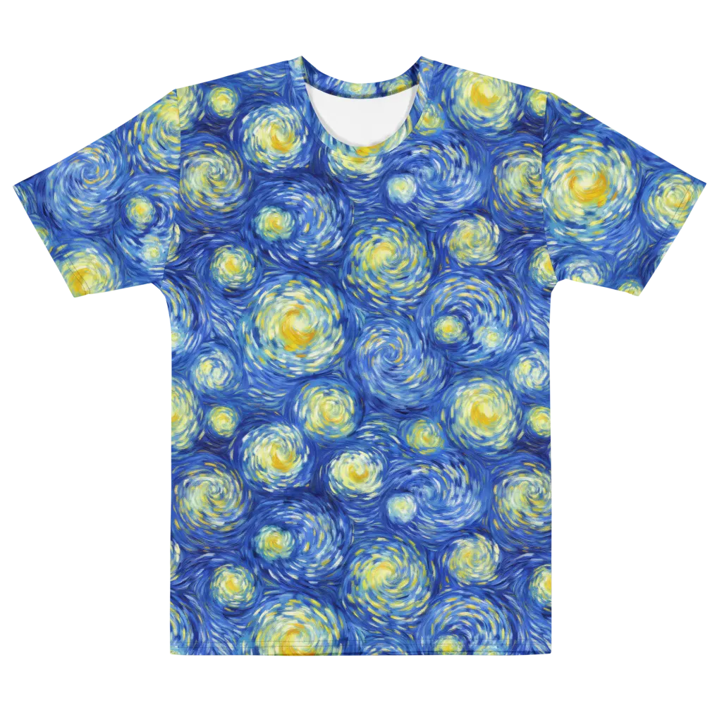 Golden Galaxies on Men's Cotton Crew Neck T-Shirt — Front