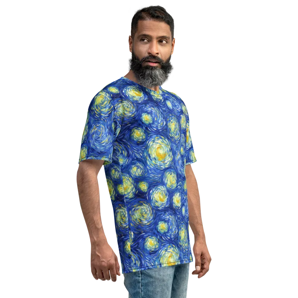 Golden Galaxies on Men's Crew Neck T-Shirt — Right
