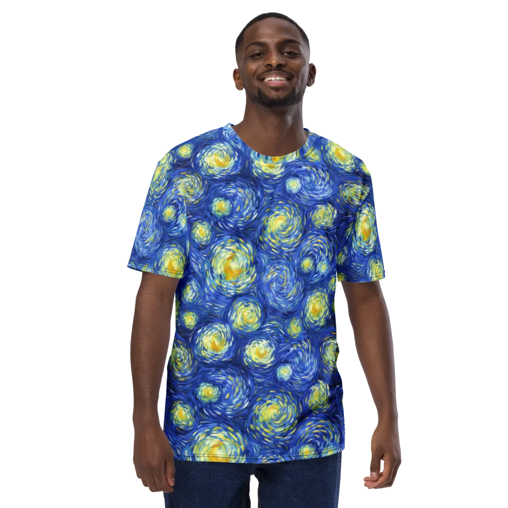 Golden Galaxies on Men's Crew Neck T-Shirt — Front