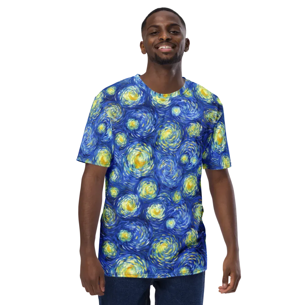 Golden Galaxies on Men's Crew Neck T-Shirt — Front