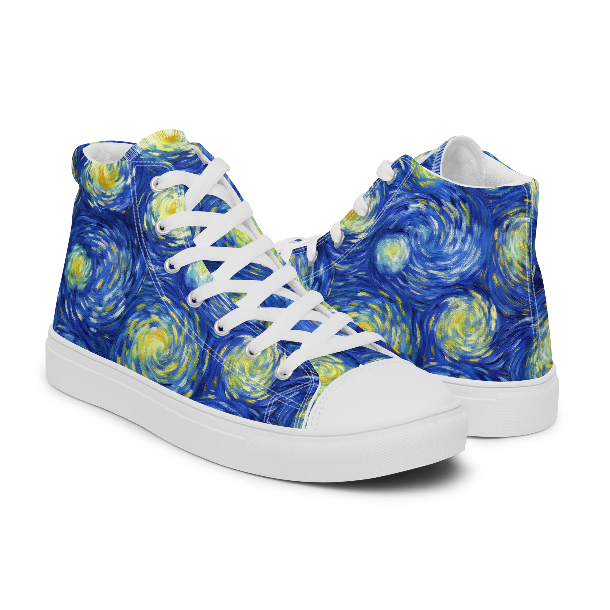 Golden Galaxies on Men's High Top Canvas Shoes — Right