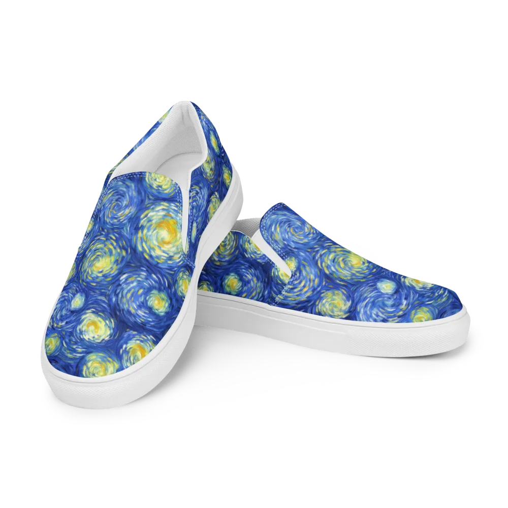 Golden Galaxies on Men's Slip-On Canvas Shoes — Left Front