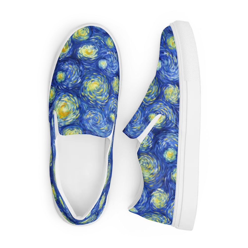 Golden Galaxies on Men's Slip-On Canvas Shoes — Front