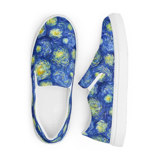 Golden Galaxies on a Men's Slip-On Canvas Shoes