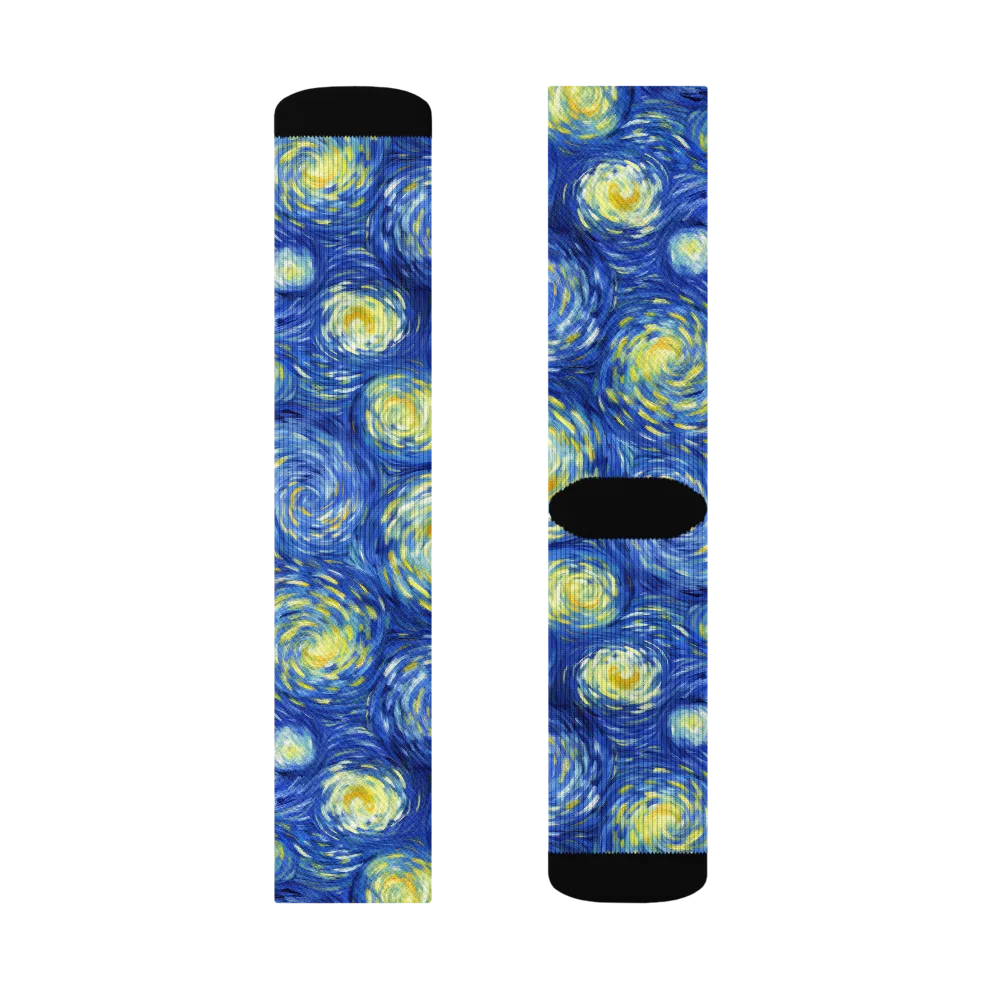 Golden Galaxies on Socks — Left Sock