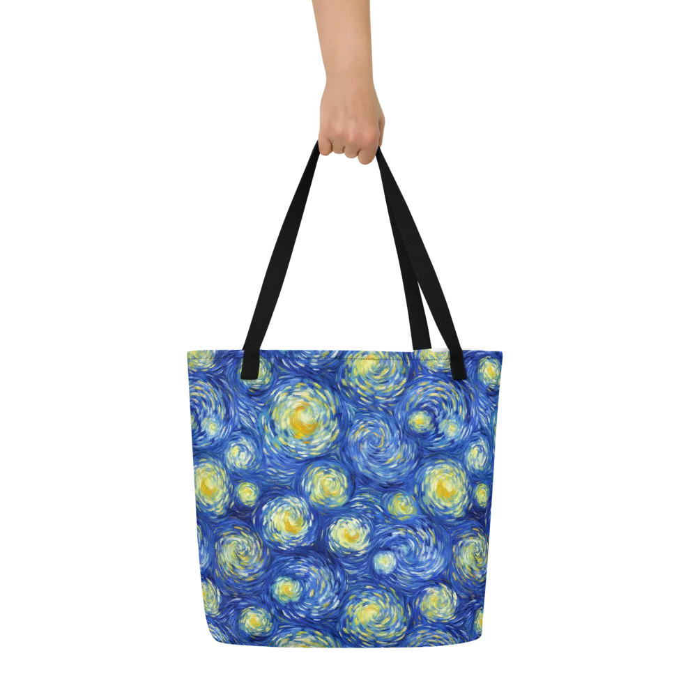 Golden Galaxies on Large Tote Bag W/ Pocket — Front