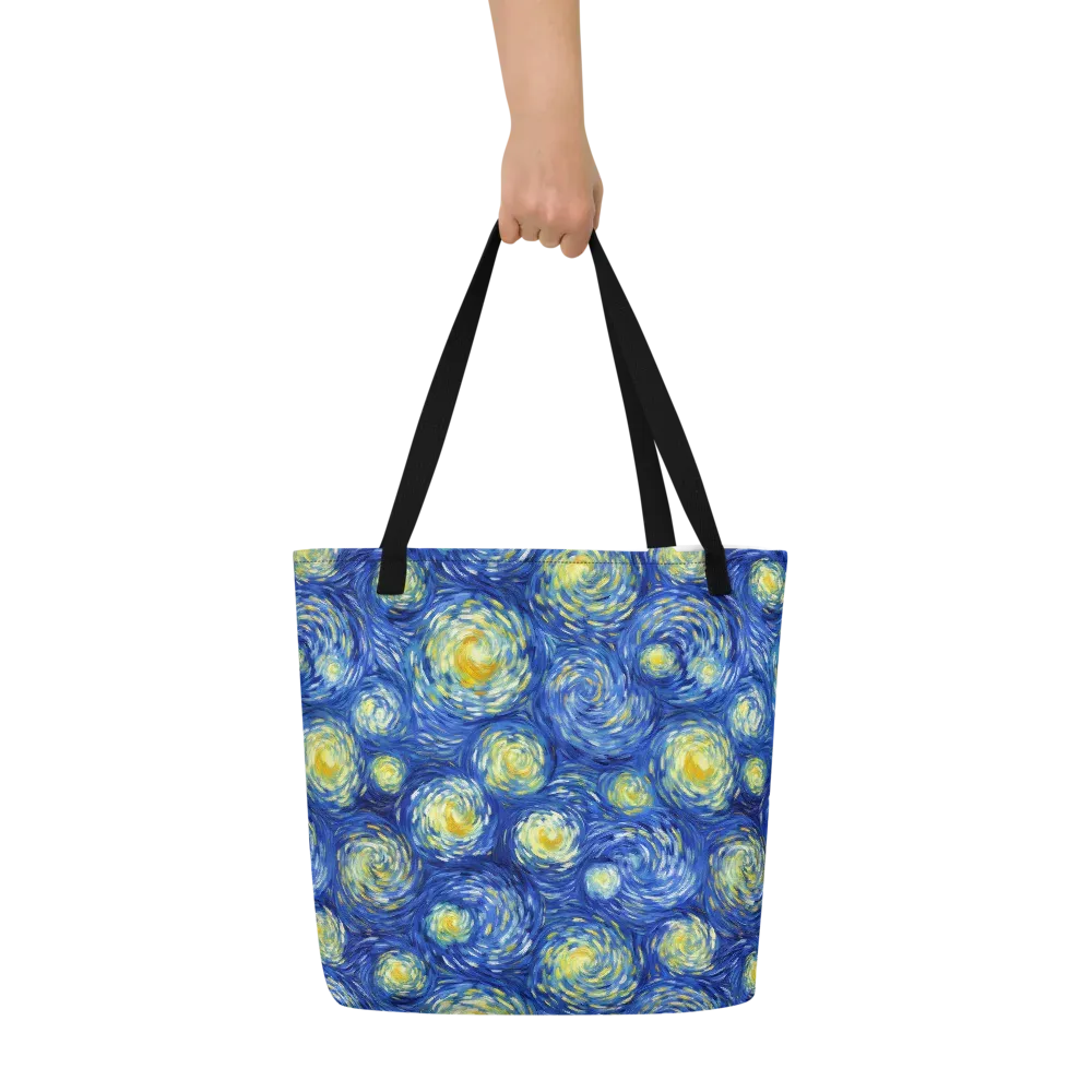 Golden Galaxies on Large Tote Bag W/ Pocket — Front