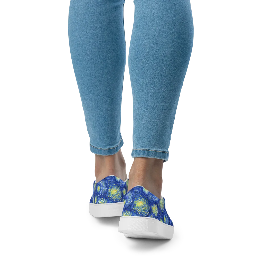 Golden Galaxies on Women's Slip-On Canvas Shoes — Back