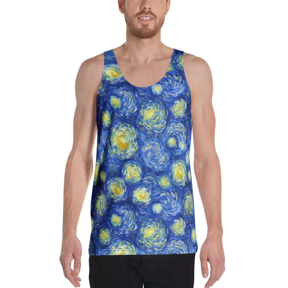 Golden Galaxies on Men's Tank Top — Front