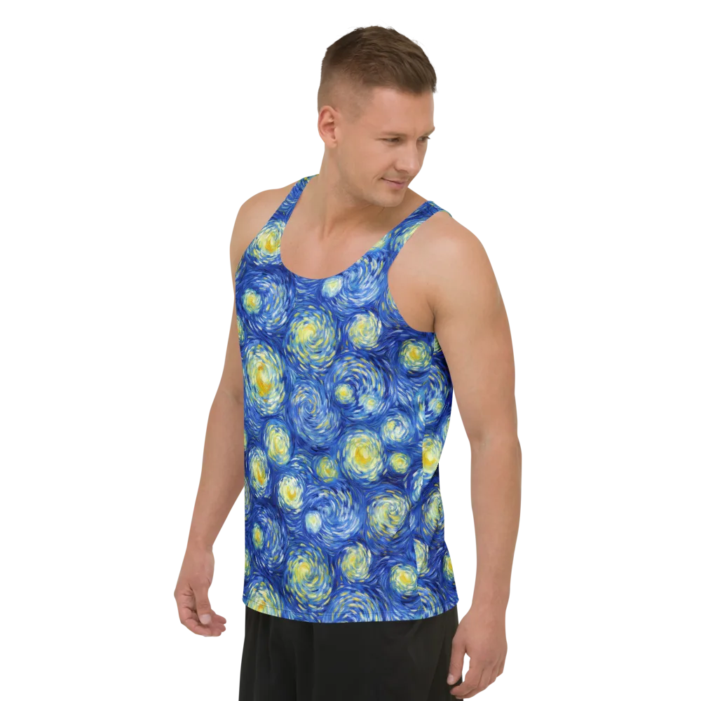 Golden Galaxies on Men's Tank Top — Left Front