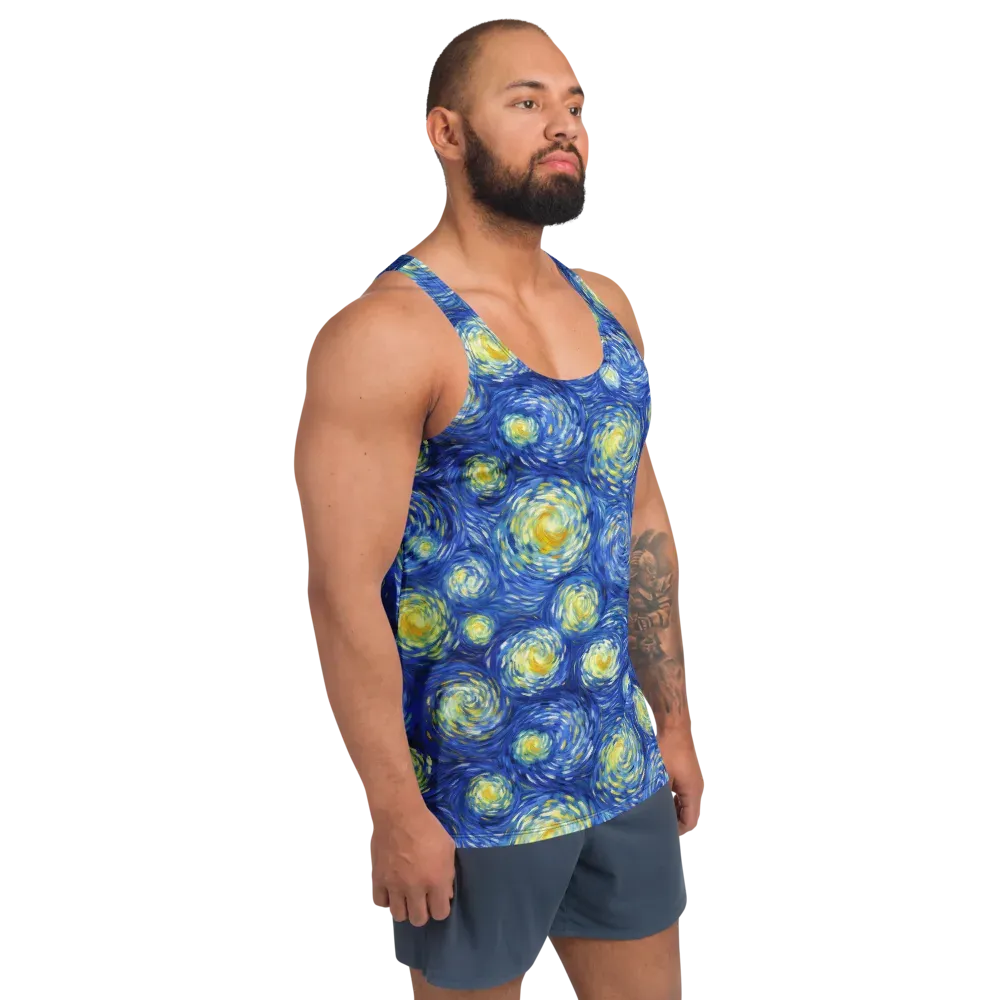 Golden Galaxies on Men's Tank Top — Right Front