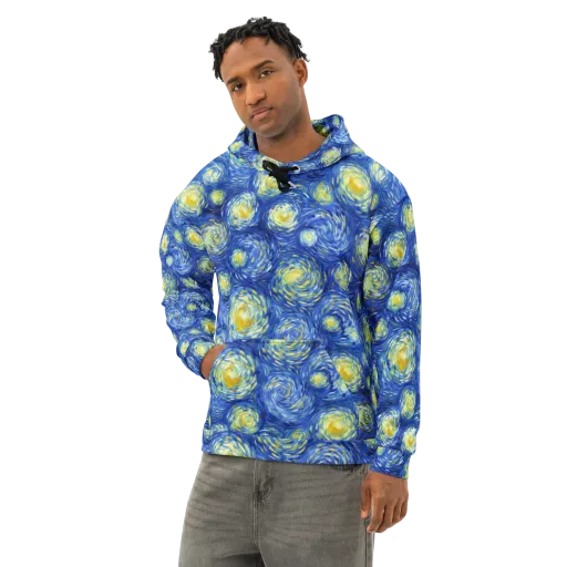 Golden Galaxies on a Cotton Hoodie