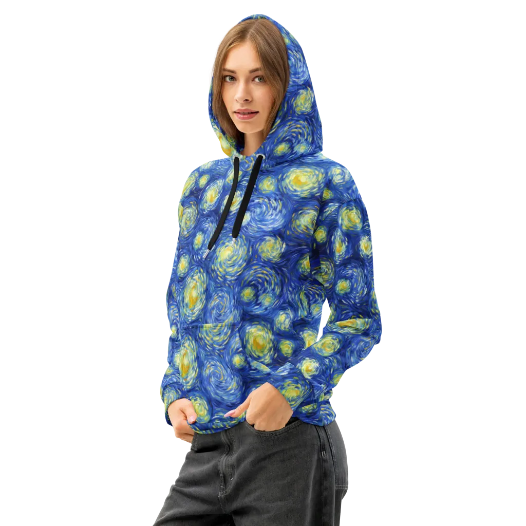 Golden Galaxies on Cotton Hoodie — Left Front