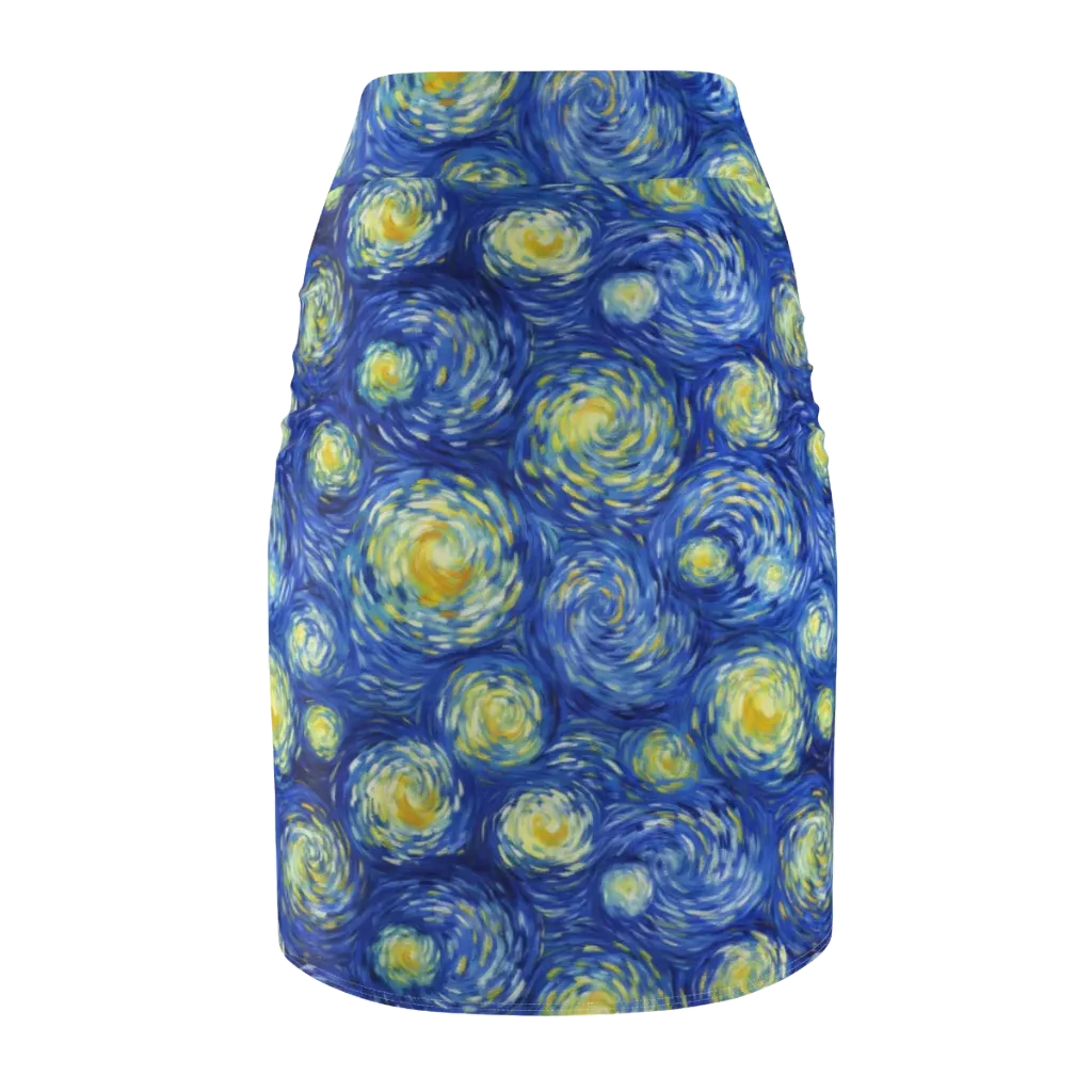 Golden Galaxies on Pencil Skirt — Back