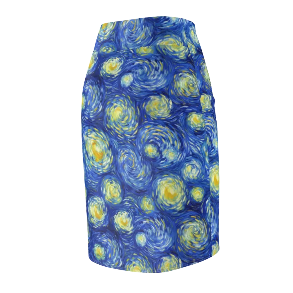 Golden Galaxies on Pencil Skirt — Back Side
